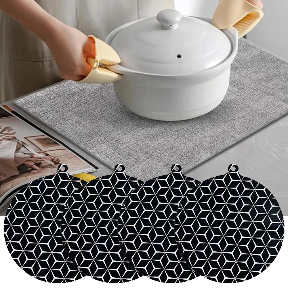 Silicone Induction Hob Protector Mat Set of 4 for Kitchen Cooktop Care