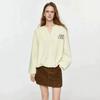 Womens French Style V-Neck Hoodie Loose Casual Long Sleeve Top