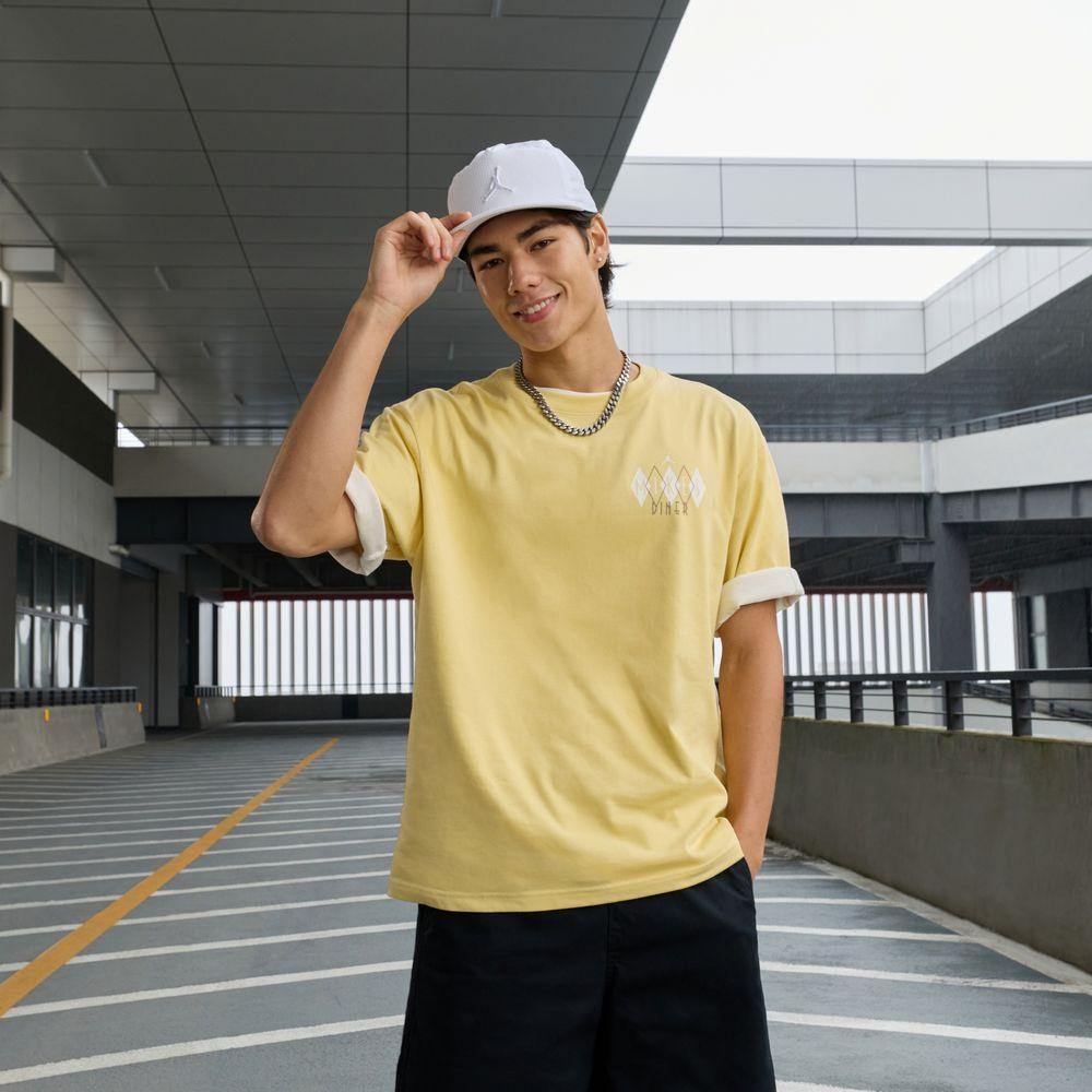 Jordan Mike T Shirts Men s Yellow Crew Neck Moderate S