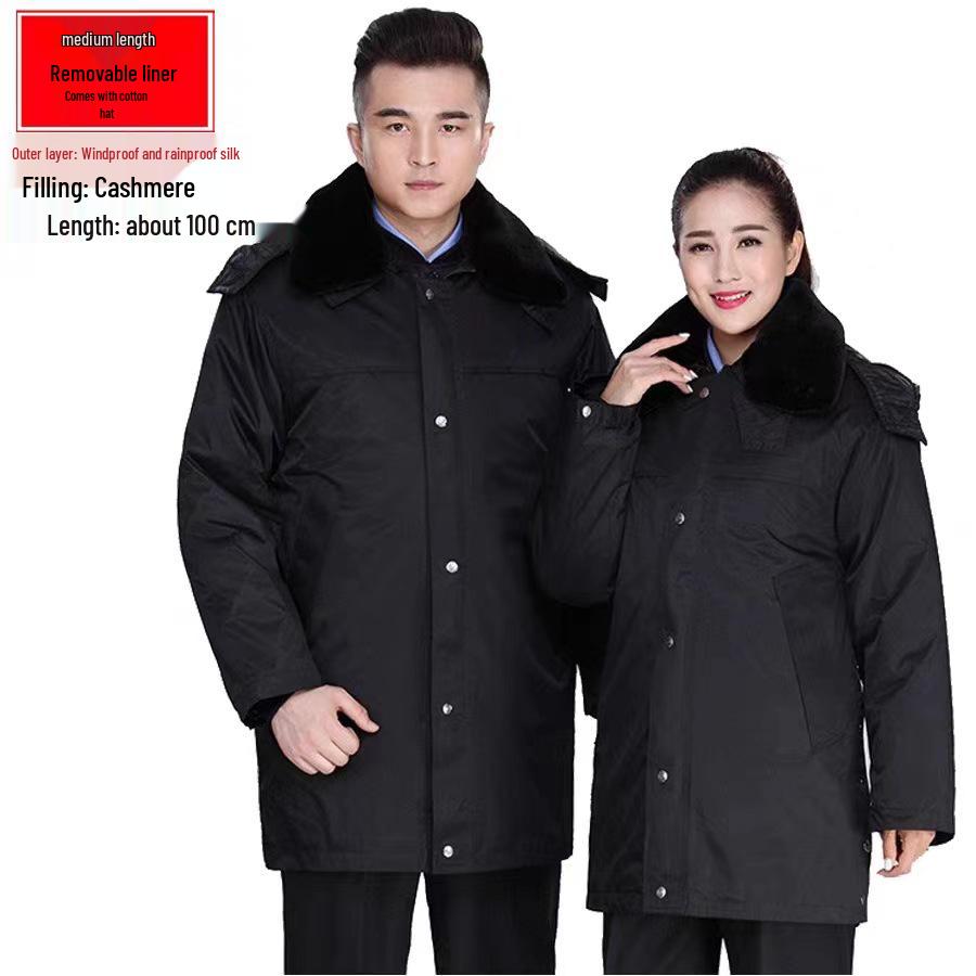 Men's Thickened Cold-Proof Cotton-Padded Military Overcoat – Mid-Length, Multifunctional Workwear Jacket for Labor Protection