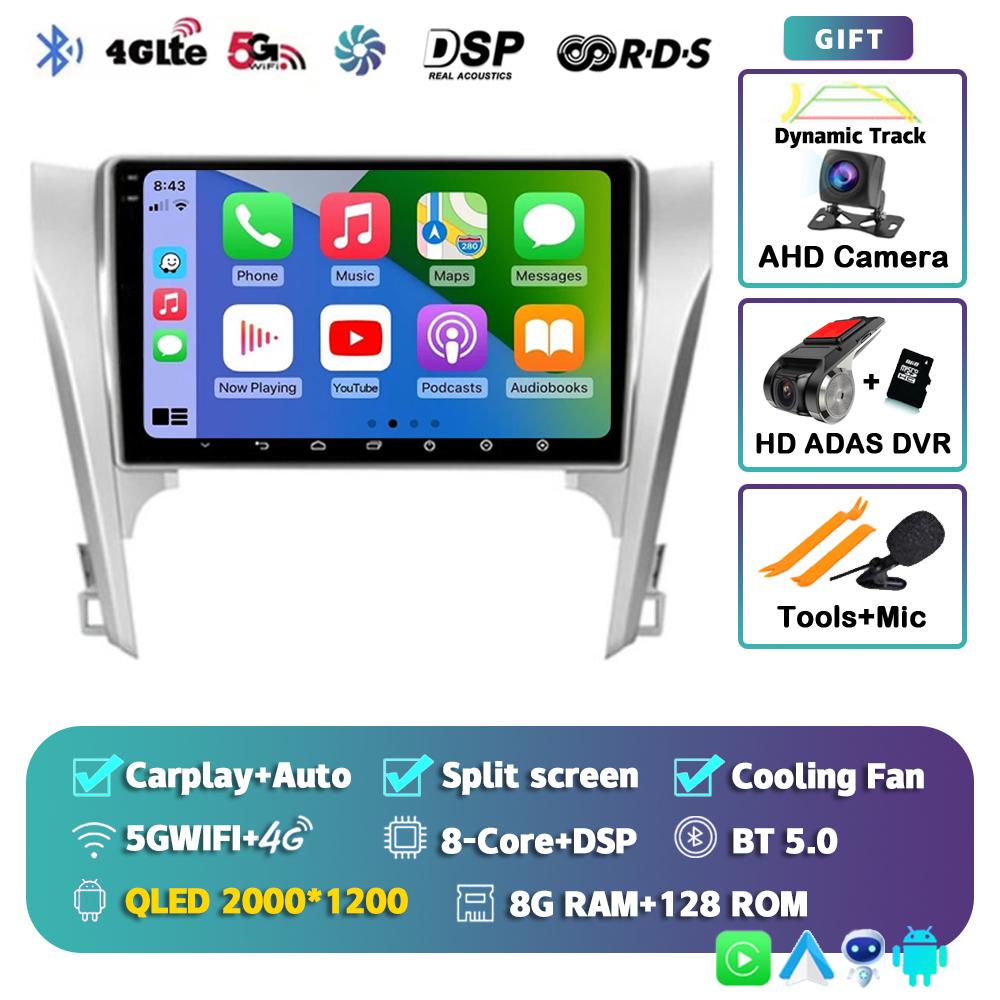 Android 14 Carplay Auto For Toyota Camry 7 XV 50 55 2011-2014 Car Radio Multimedia Video Player Navigation Stereo GPS No 2din 4G