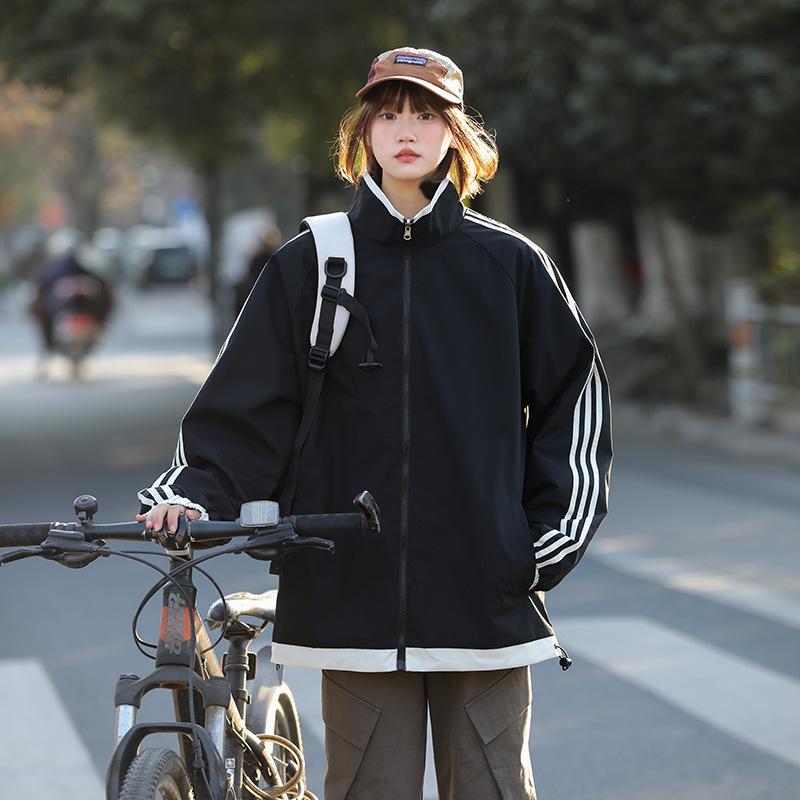 Spring Autumn Casual Vintage Baseball Uniform Women's Sport Top Jacket Student Top Coat