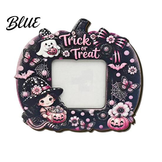 Vintage Pastoral Style Halloween Photo Frame Wooden Desktop Picture Holder for Spooky Party Decoration Bed And Breakfast Decor Festive Home