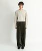 NONBLANK One-Pleat Curved Stitch Pants_Khaki