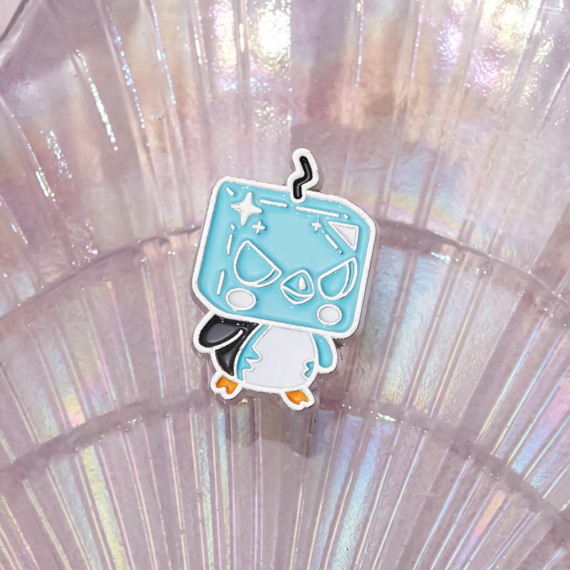 Cartoon Delightful Blue Alloy Brooch Creative Pin Unique Decorative Apparel Item