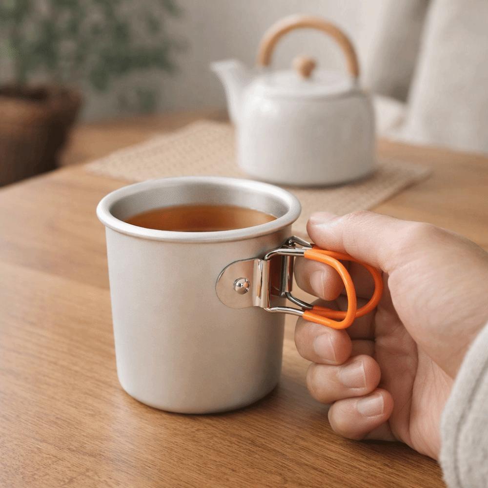 Portable Rustproof Folding Camping Cup Reusable Anti-fall Aluminum Alloy Cup 150 ML Mini Mug Picnic