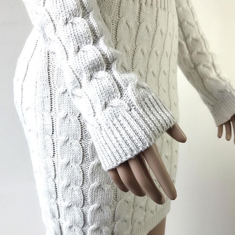 Women's Long Pullover Sweater Dress Long-sleeved Slim Clothes