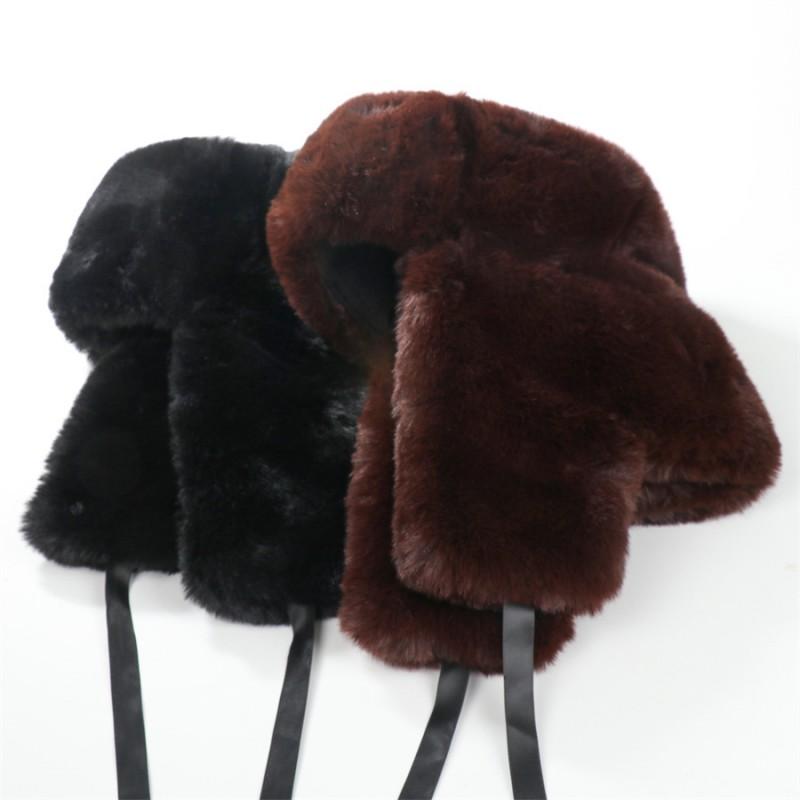 Winter Warm Fleece-Lined Soviet Style Military Hat With Embroidered Badge Men Women Outdoor Cold Weather Protection