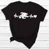Women Dog Heartbeat Print T-shirt Women Harajuku Short Sleeve Casual Women's T-shirt Clothing Street Tops