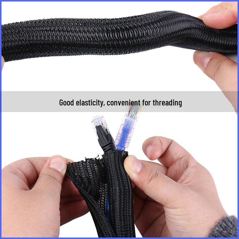 Flame Retardant Fireproof Self-Wrapping Braided Wire and Cable Sleeve for Storage and Organization