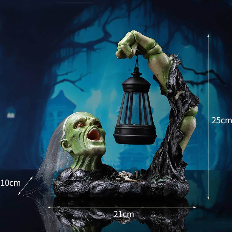 Candlestick Skeleton Resin Figurine Statues Model Halloween Skull Gift Decor