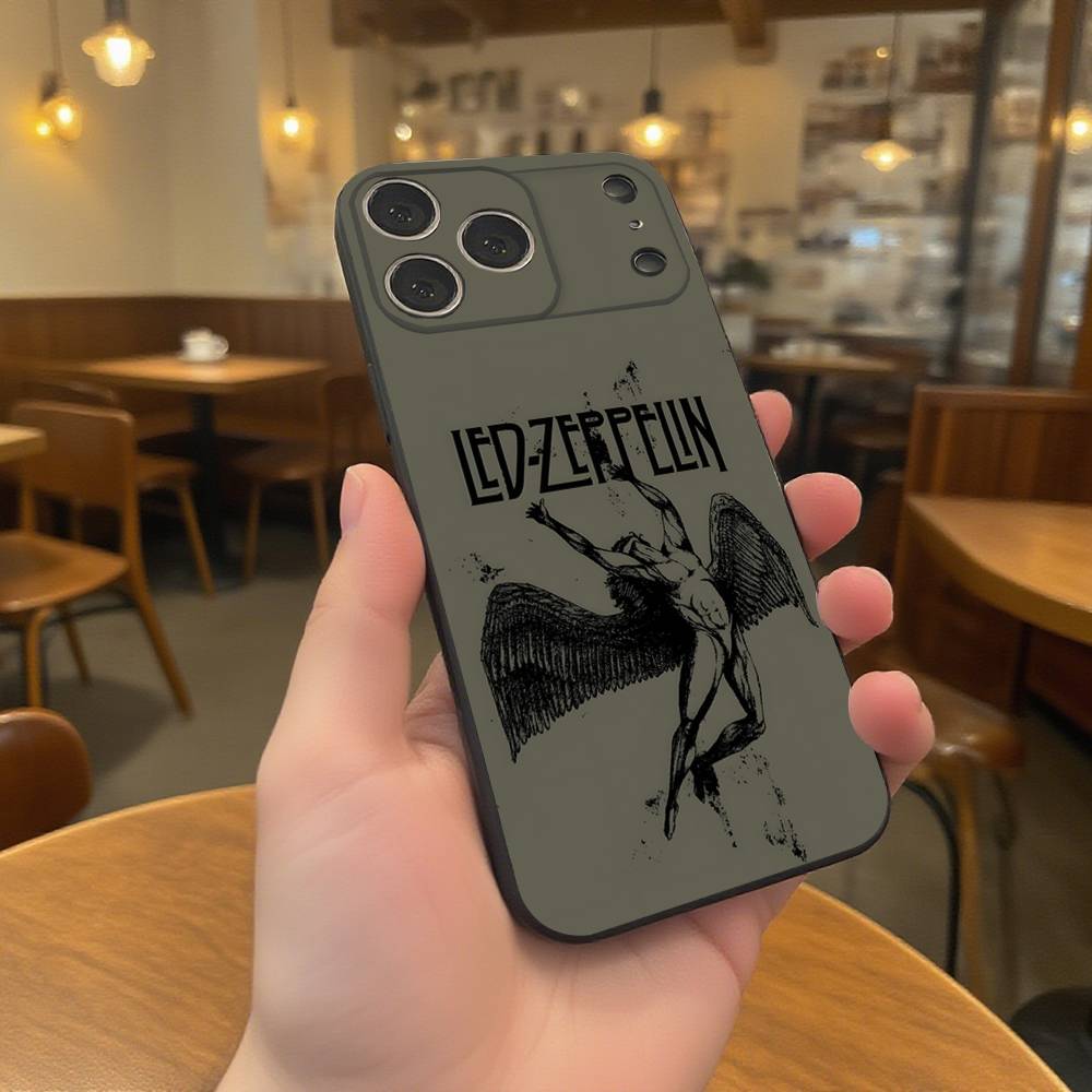 Heißes L-Led Z-Zeppelins Band Handyhülle Für iPhone 17,16,15,14,13,12,11,Pro,XS,Max,XR,Plus,E,SE4,Mini Schwarze Weiche Hülle
