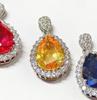 Gusien Jewelry: Sparkling Teardrop Pendant Set with Simulated Gemstones & High-Carbon Diamonds