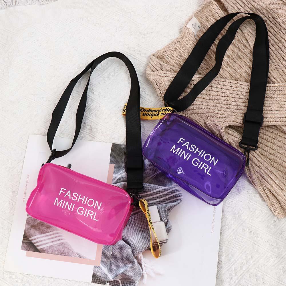 Women Clear Handbags Sweet Purses Transparent Jelly Bag Shoulder Bag Crossbody Bags Messenger Bag
