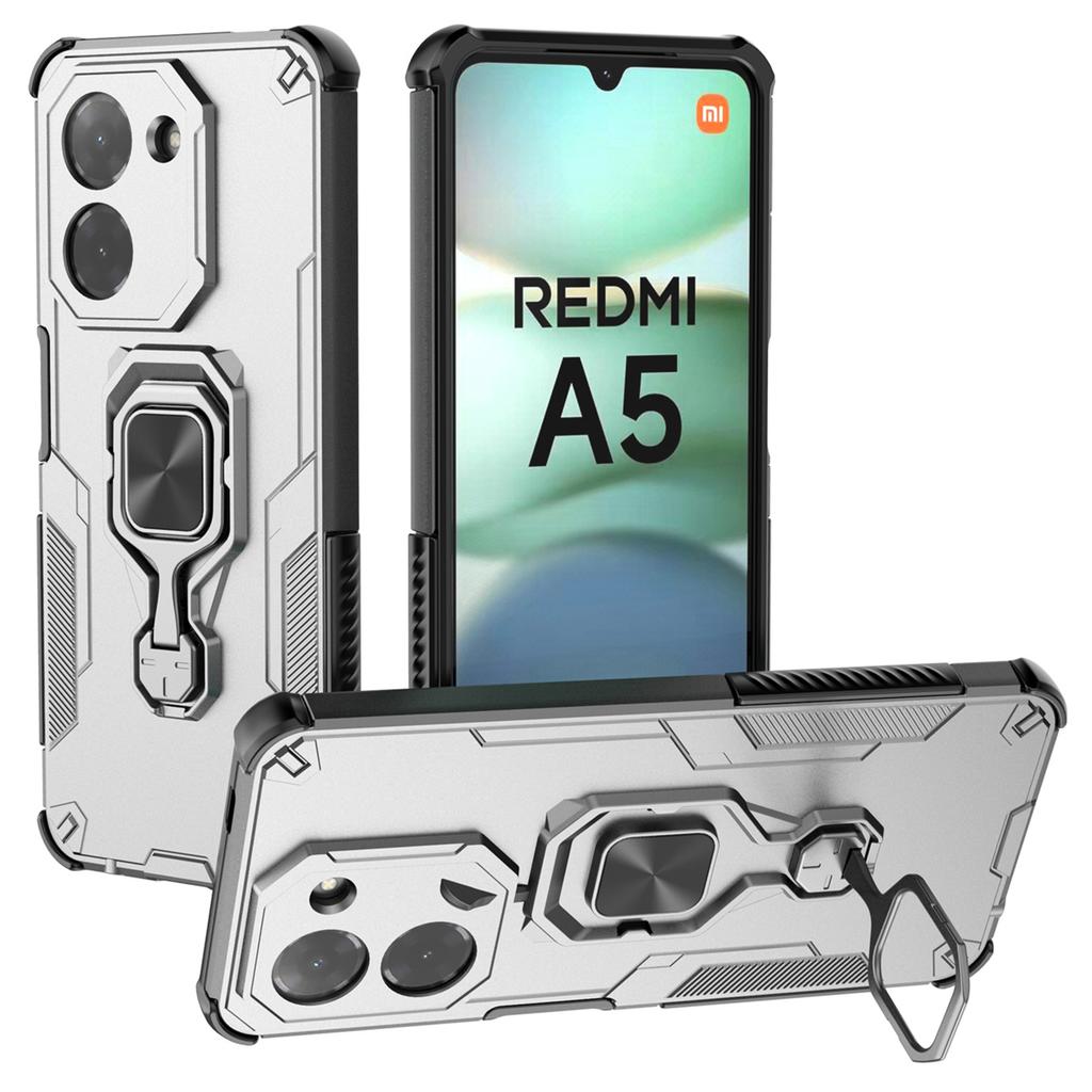 For Xiaomi Redmi A5 4G (171.7mm)/Poco C71 4G Case Rotatable Ring Kickstand PC+TPU Shockproof Phone Cover
