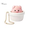 Portable Stress Reliever Potted Pig Clicker Toy with Bead Chain, Clicky Button Fidget Backpack Pendant for Relief, Finger Backpacks School Bags Decor