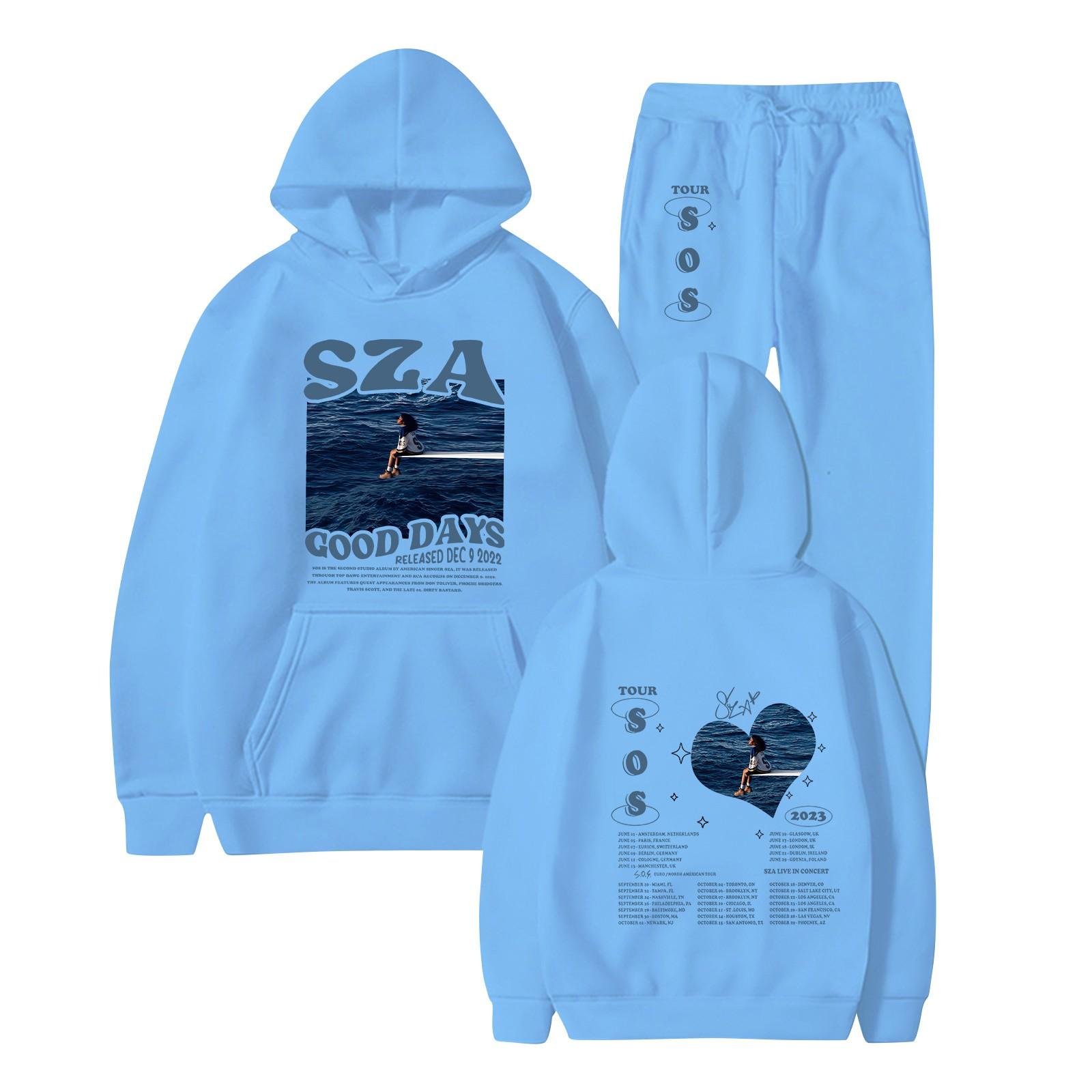 

Женская спортивная одежда с капюшоном, комплект из двух частей для бега унисекс, толстовка с капюшоном с длинными рукавами + комплект спортивных брюк M светло-синий