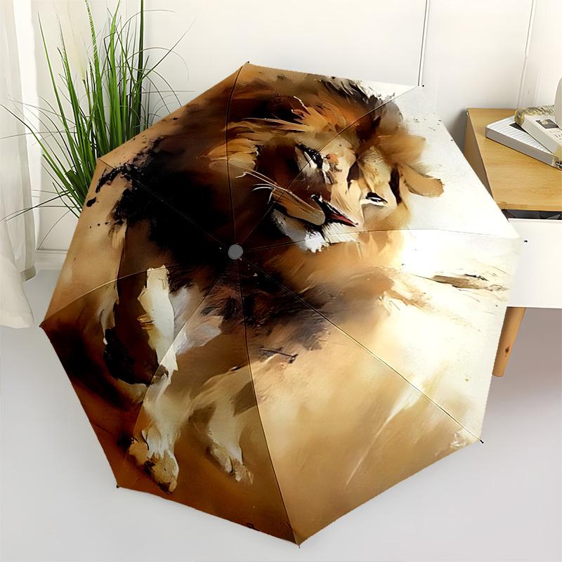 

Lion,Wildlife Automatic Folding Umbrella Compact 8 rib Design,Unique Style,Suitable for Everyday Outdoor Use,Perfect Gift for Friends
