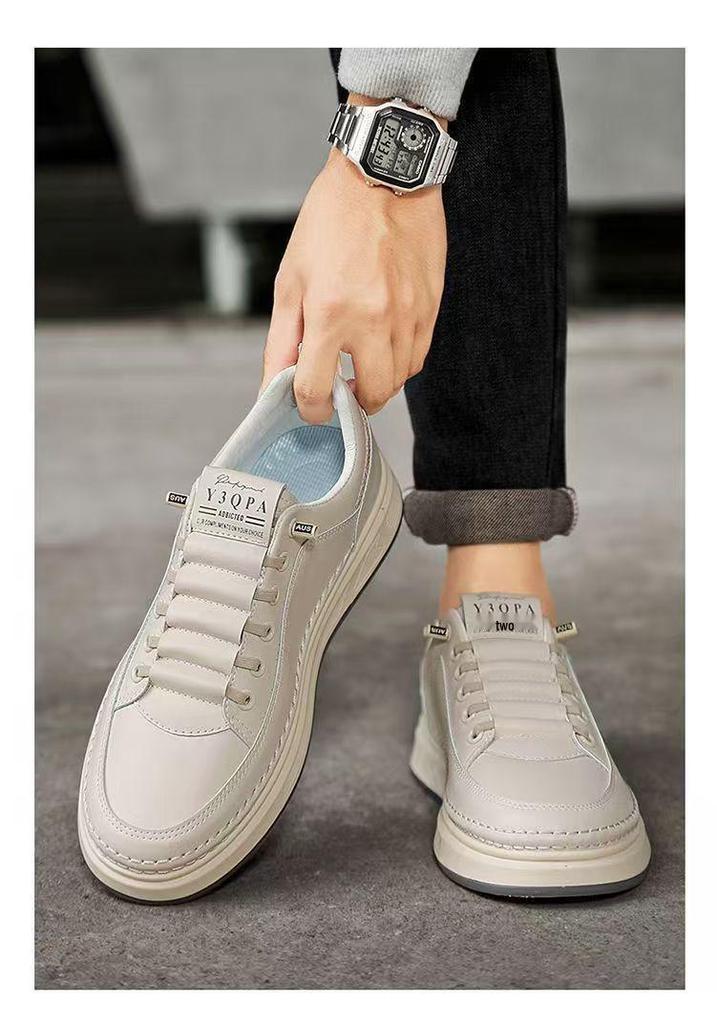 2026 Spring Men's Breathable White Skate Shoes - Comfortable & Versatile