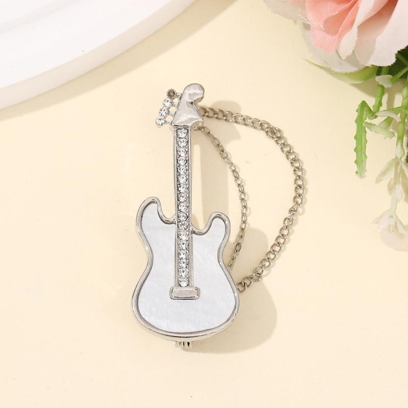 Corsage Pin Guitar Shape Unique Brooch Pin Clothing Jewelry Alloy Texture Suitable for Friendship and Celebration