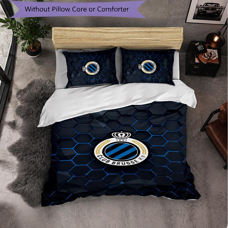 Biancheria da letto a tema Club Brugge FC Set 3 Pezzi Copripiumino Biancheria da letto Decorativa Per Camera Adolescenti Decorazione Casa