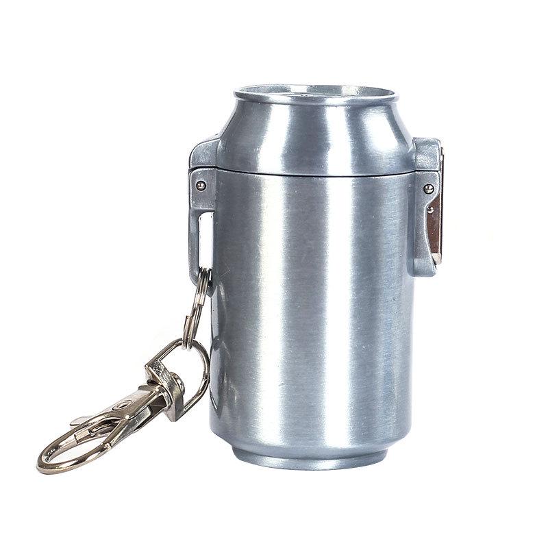 Stylish Metal Portable Ashtray & Cigarette Case with Pop-Top and Carabiner