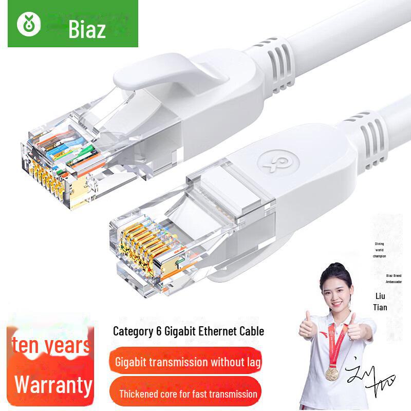 Biyaz CAT6 Gigabit Unshielded Flat Network Cable for High-Speed Home and Computer Connections