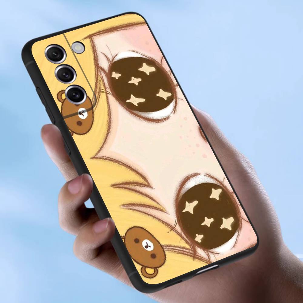 Kawaii Cute Black Big Eyes Cool Case For Samsung Galaxy Case S25 S23 S22 S21 S30 S20 S10 Ultra Plus FE TPU Soft Cover