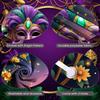 Feather Mask Background Festive Purple Green Gold Banner Festive Backdrop Green Bead Mardi Gras Backdrop For Carnival Parade