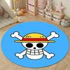 Round Area Rug One Piece Straw Hat Pirates Jolly Roger Skull Anime Bedroom Decor