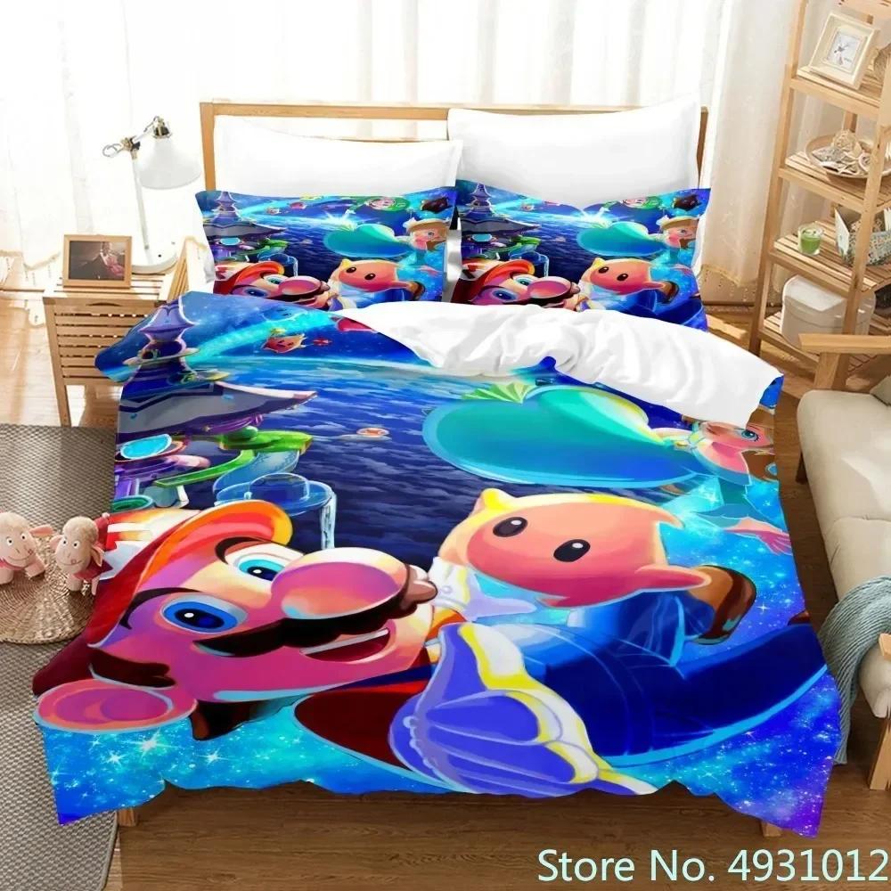 Pościel Super Mario Luigi Yoshi Toad Jumpman Anime 3D Poszewka na kołdrę Dla dziecka Dzieci Młodzież Dorosłych Tekstylia domowe Poszewka na kołdrę