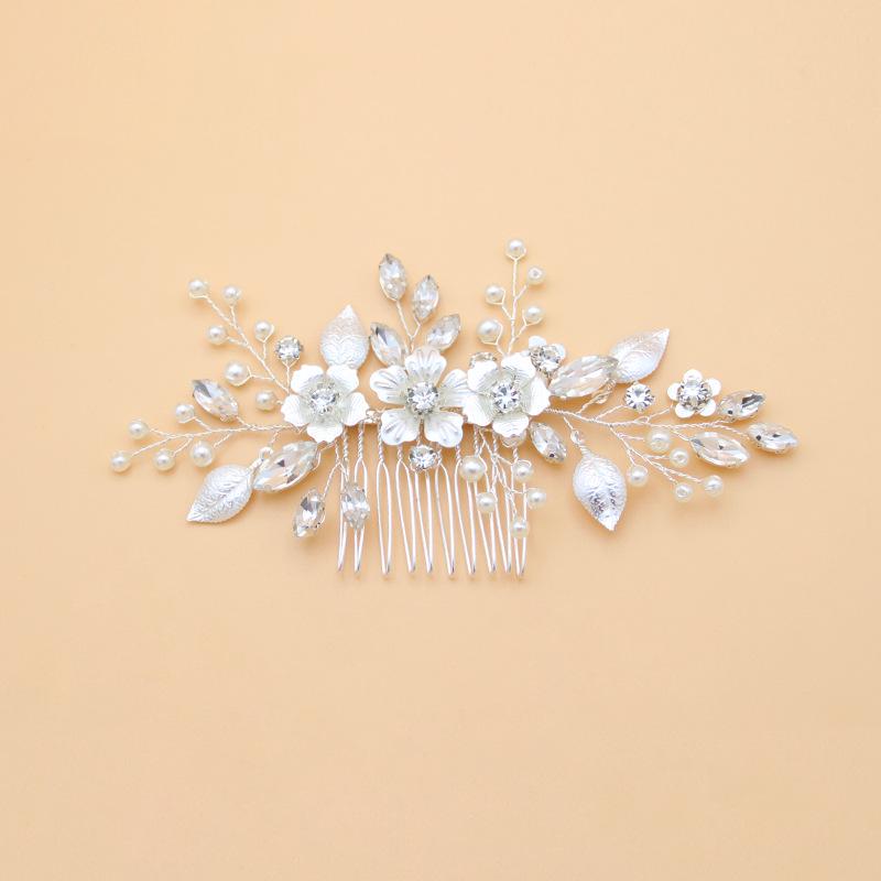 Handmade Rhinestone Pearl Flower Hairpin - Bridal Wedding Hair Accessories