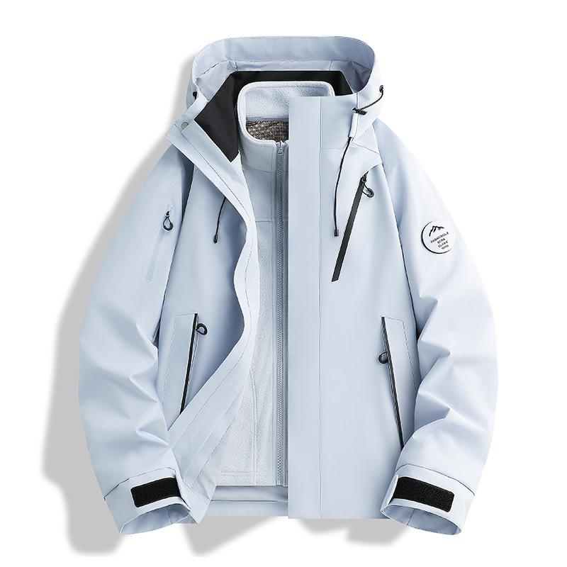 Autumn and winter new autumn and winter outdoor thickened windproof waterproof high quality jacket men and women warm three-in-one group buying