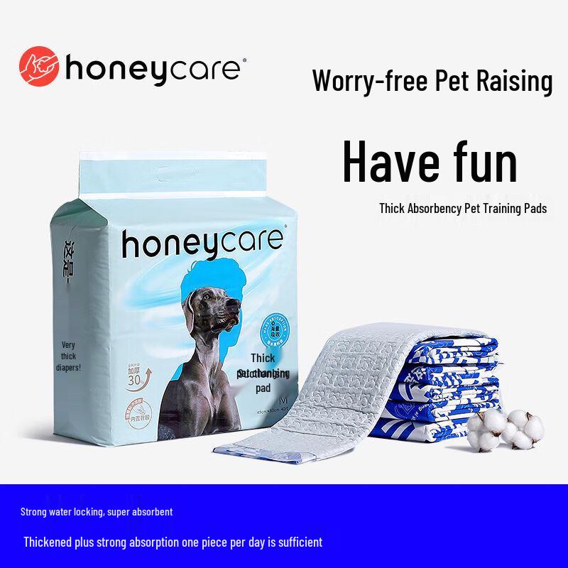 

Honeycare Pet Training Pads: Thick Absorbent with Back Adhesive for Dogs & Cats L Size 60x90cm (20 pcs/bag)