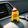 Creative Holiday Gifts 3D Printed Yellow Duck Figurine, Funny Arrogant Statue with Christmas Three Dimensional Figurine Hat, Miniature Ornament