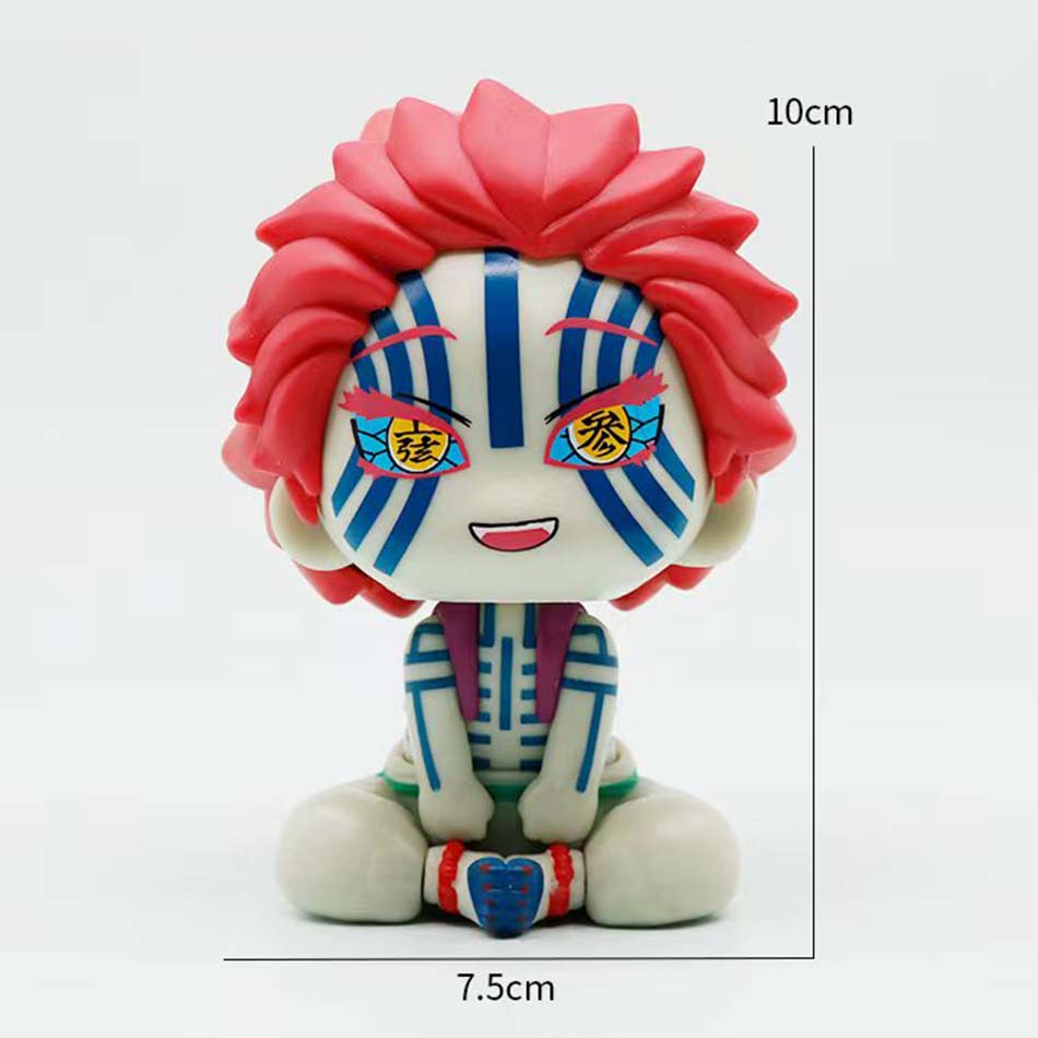 New Demon Slayer Akaza Upper Head Movable Chibi Cute Action Figure Anime Peripheral Collectible For Anime Fans Desktop Gift