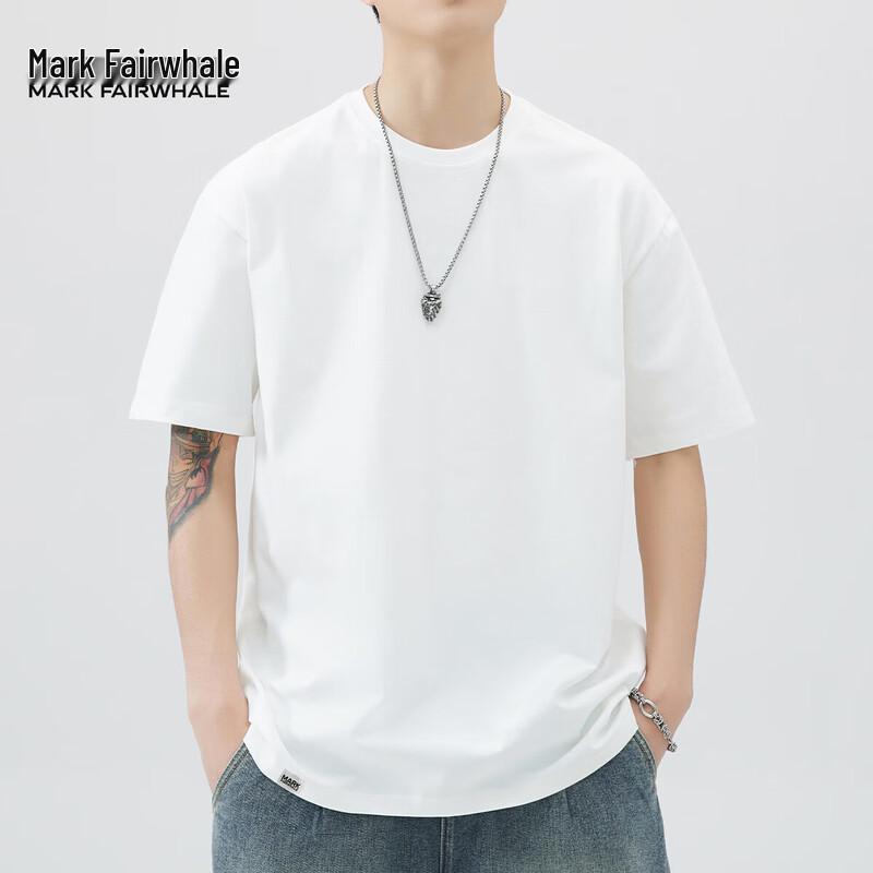 Mark Fairwhale Men s Solid Cotton Short Sleeve T-Shirt L белый