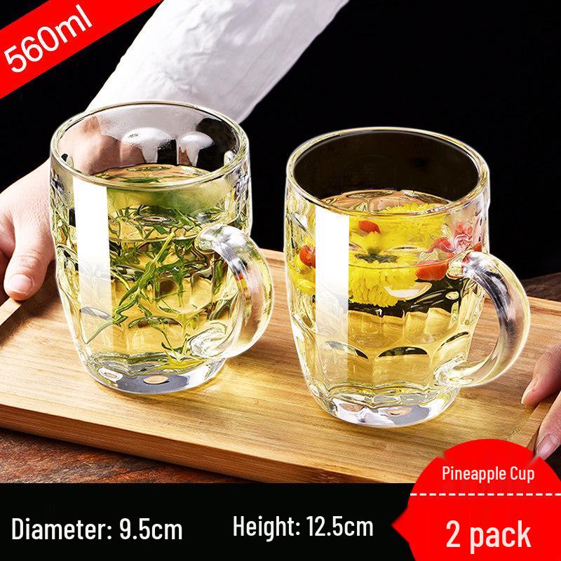 ZISIZ Tempered Glass Teacup with Handle