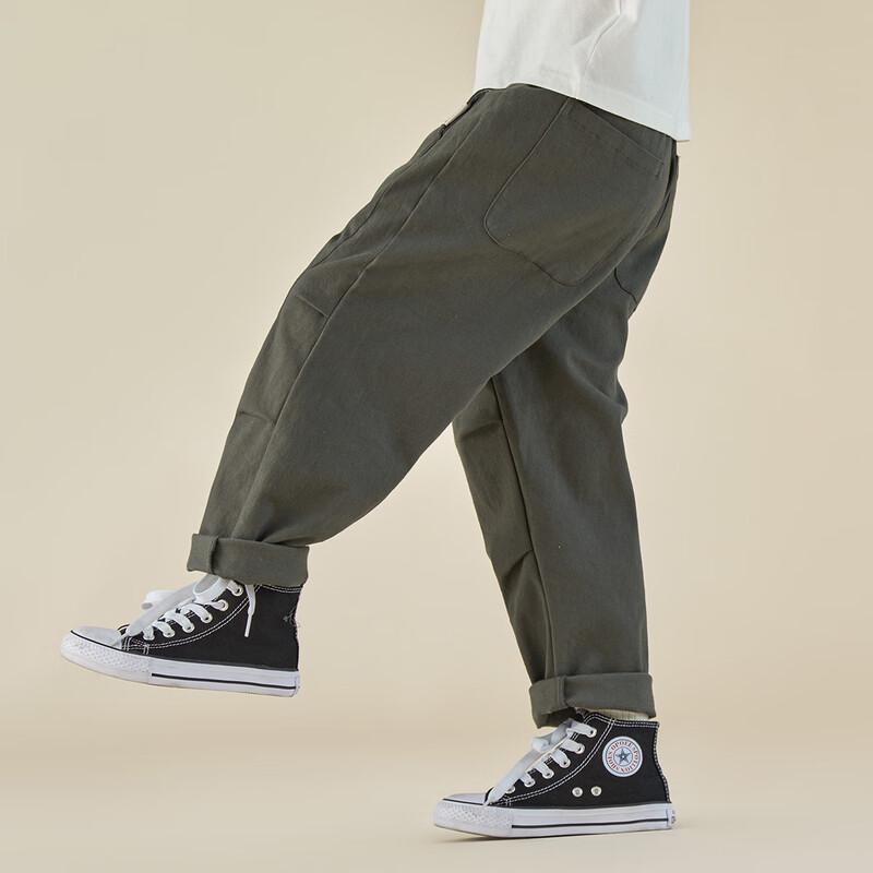 Boys' Elastic Washed Cotton Straight-Leg Casual Pants