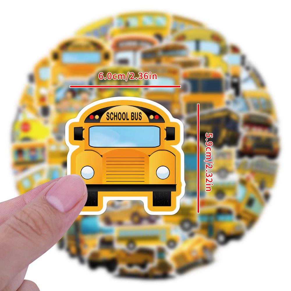 55 New School Bus Cartoon School Bus Graffiti Stickers Suitcase Mobile Phone Stickers