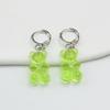 11 Candy Colors Resin Bear Drop Earrings for Women Korean Simple Creative Transparent Brincos Jewelry Birthday Gift