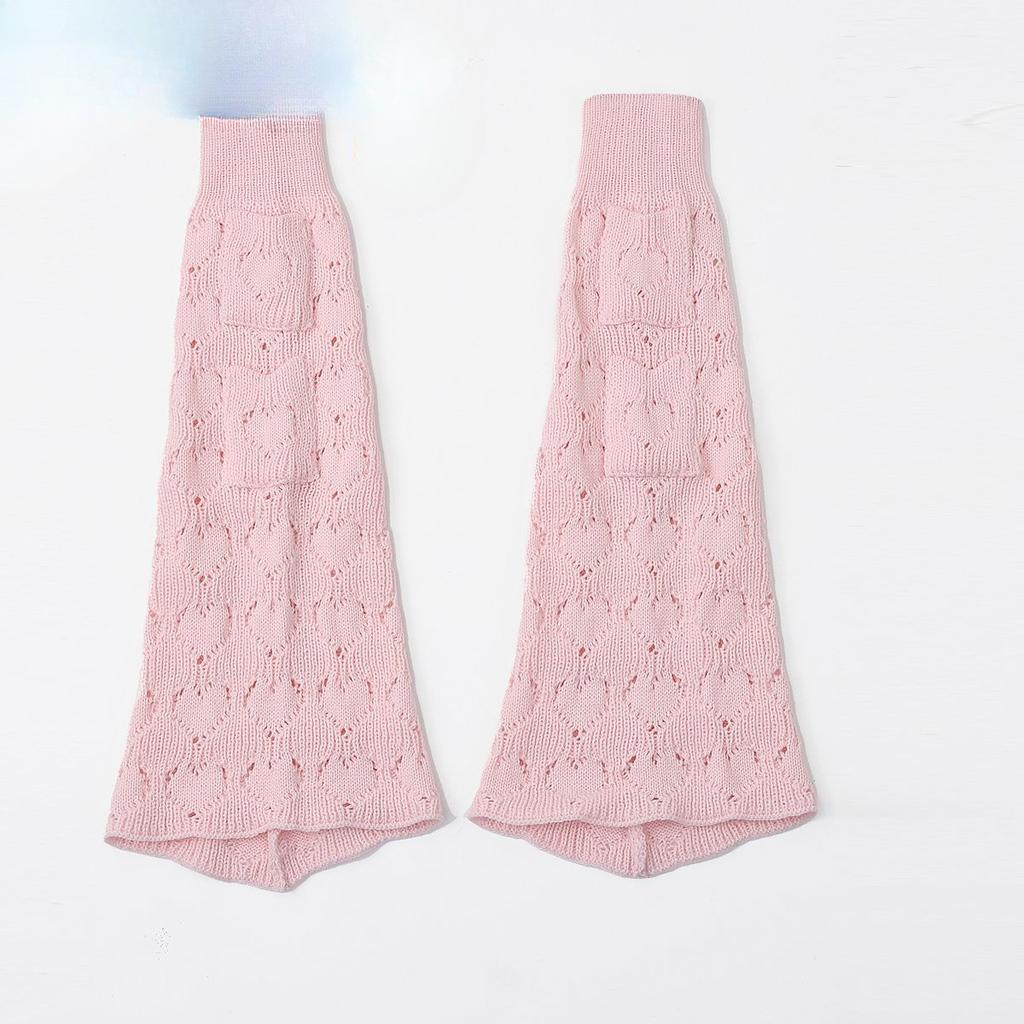 Wide Leg Slimming Flared Leg Warmers JK Slouch Socks Knitted Leg Warmers Y2K Hot Girl Socks Heart Cutout Girlish