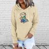 Women Ladies Girls Boys Anime Cartoon Printing Hooded Velvet Thickened Plus Size Sweater Tops