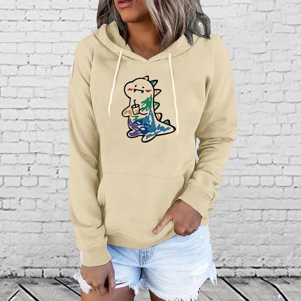 Women Ladies Girls Boys Anime Cartoon Printing Hooded Velvet Thickened Plus Size Sweater Tops