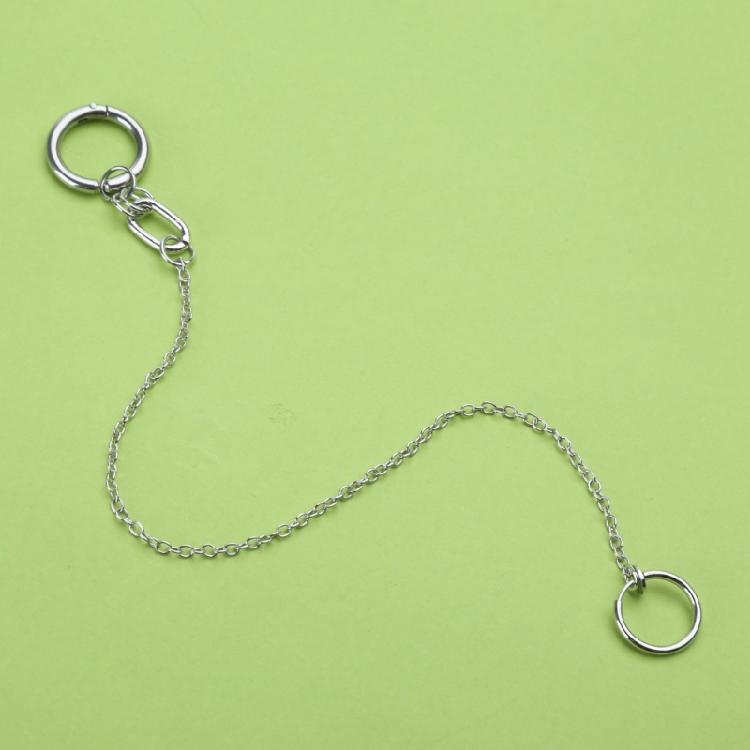Metal Fake Earrings Lip Ring with Long Chains Non-Piercings Earring Ear Clip