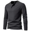 Men Solid Color Long Sleeve Casual Basic Bottoming T Shirt For Daily Wear
