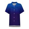 Moda feminina solta casual manga curta lapela botão para baixo camisa estampada camiseta top
