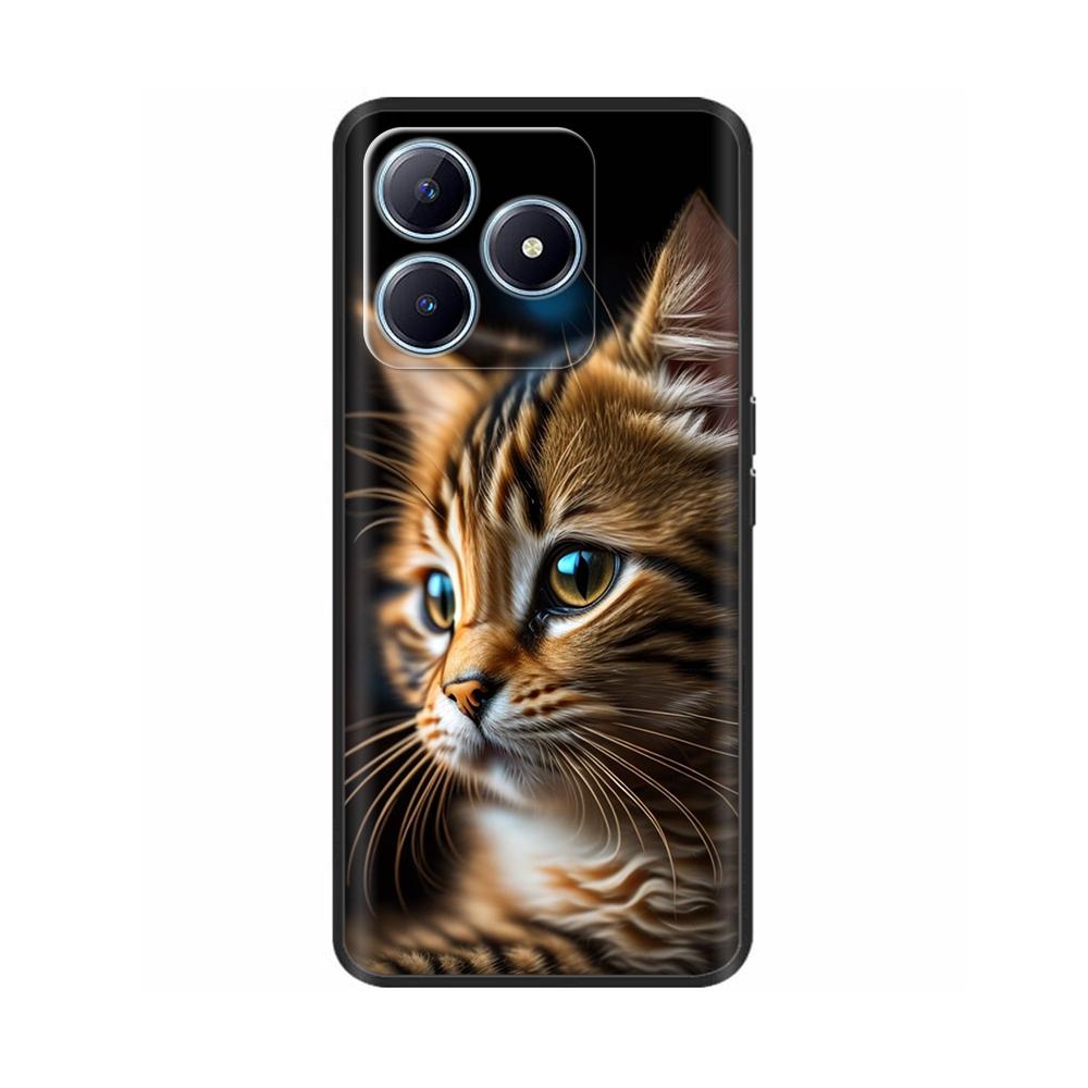 Case For Realme C63 Soft TPU Black Silicone Back Cover For RealmeC63 Cases Cute Protective Shell Painted Colorful Bumper Coque