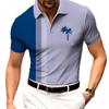 Herren Poloshirt Kokospalmenstreifen Kurzarm 3D-Druck Tops Mode Polyester Atmungsaktiv Bequem Poloshirts