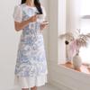 Seville Toile Pocket Linen One-Piece Round Apron (U-Shaped)